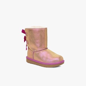 Ugg Bailey Bow II Shimmer Kids Classic Boots Brown/Pink (2813ZJYKL)